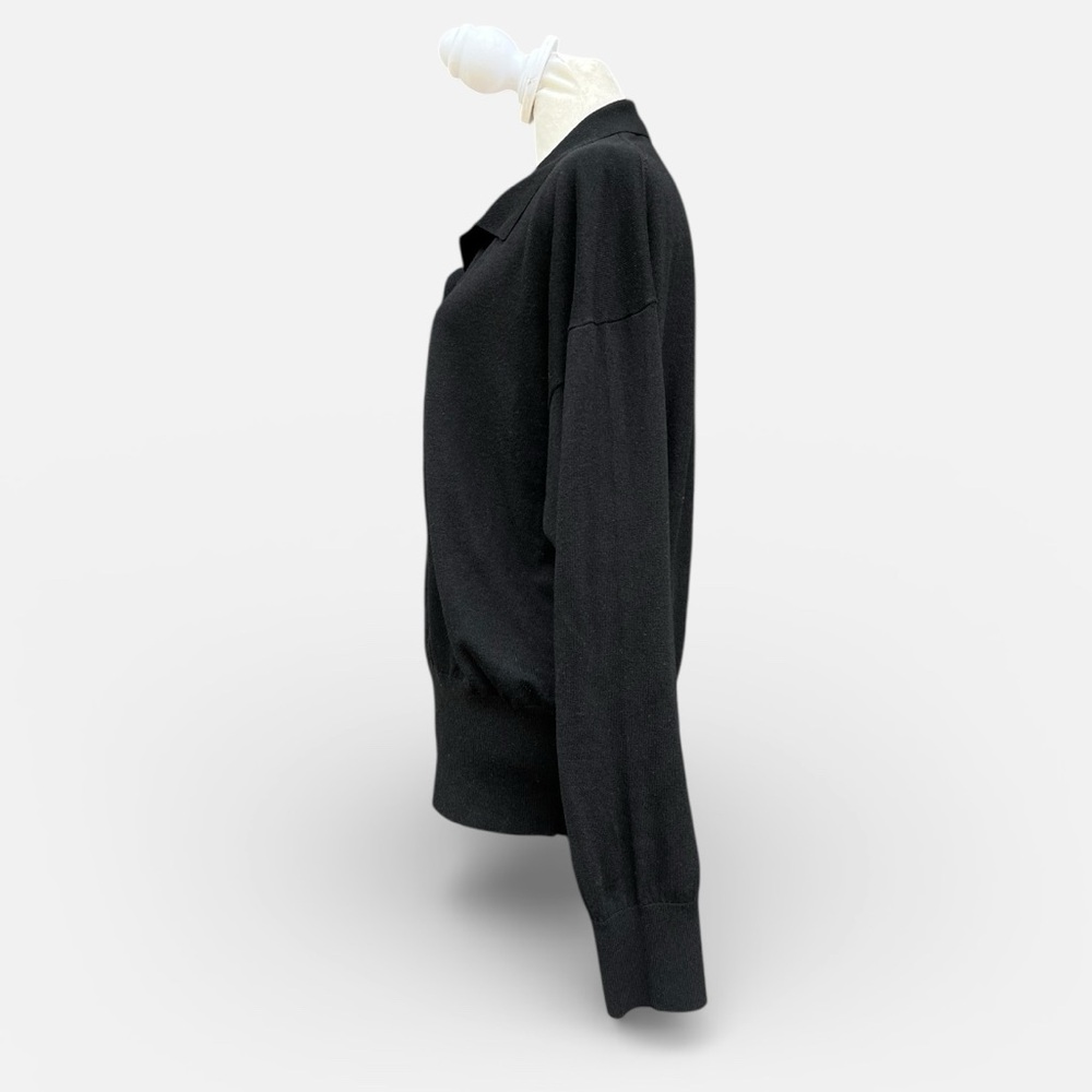 Alex Marie Collared Polo Sweater in Black Size XL - Picture 4 of 9